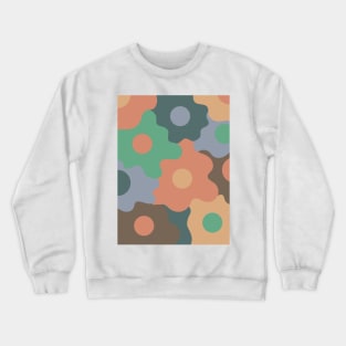 Retro Groovy Egg Flowers - Soft Autumn Seasonal Color Palette Crewneck Sweatshirt